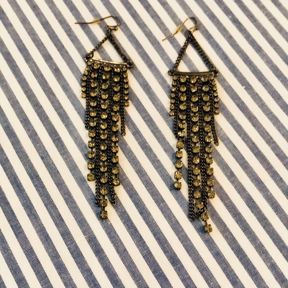 Dangle Rhinestone Earrings - Picture 2 of 4